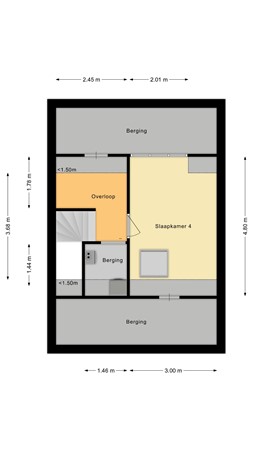 Plattegrond - Rozengaard 12 33, 8212 DC Lelystad - Tweede verdieping.jpg